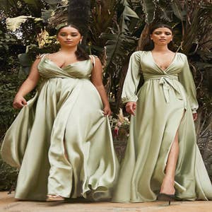 Plus Size Women Clothes Fashion Sexy Solid Color U-Neck Sleeveless Pleated  Slit Midi Dress - The Little Connection