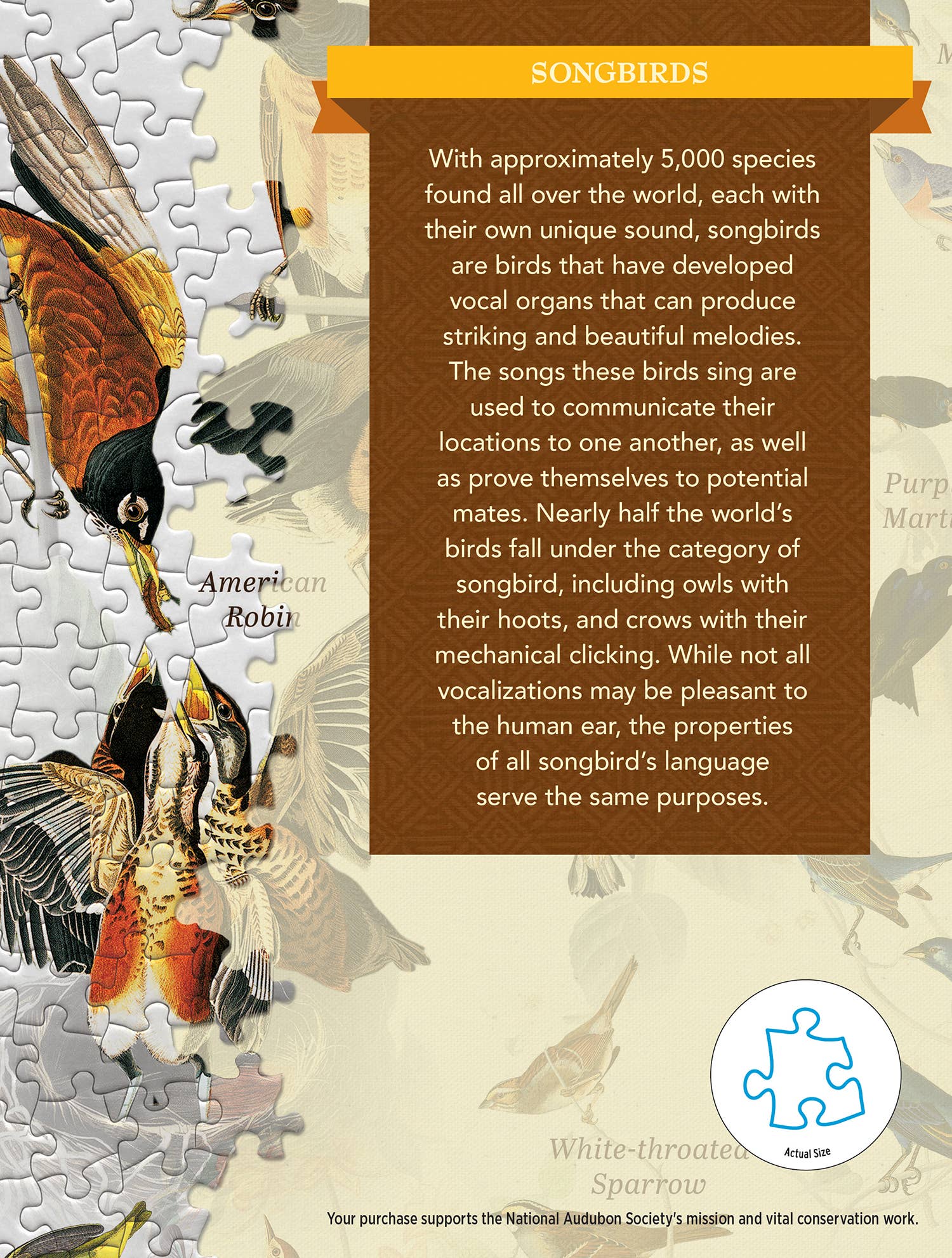 Masterpieces Puzzles - Wholesale Puzzle - Adult - Audubon - Songbirds 1000 Piece Puzzle2