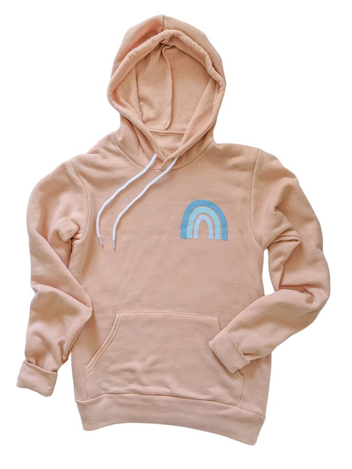 Sudadera con capucha Peach Coastal Rainbow para mujer para venta al por mayor de Four Boys of Summer LLC