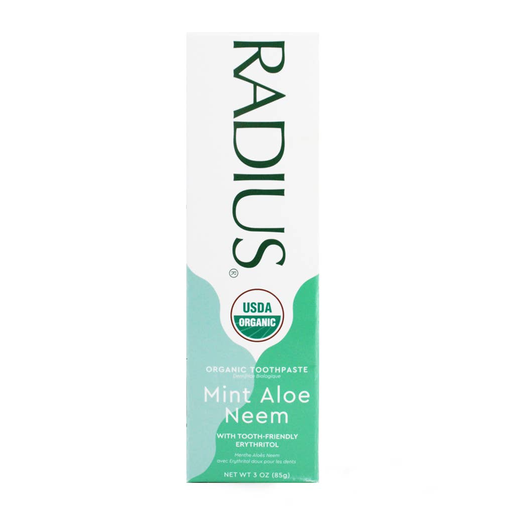 RADIUS - Wholesale Toothpaste - USDA Organic Mint Aloe Neem Toothpaste, 3oz3