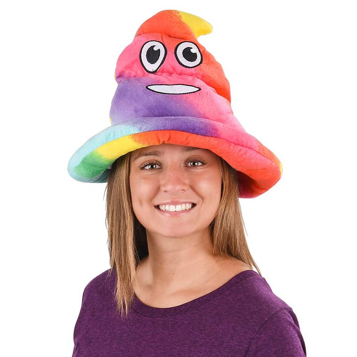 RAINBOW EMOTICON POOP HAT - LLB Toys for wholesale by La Luna Bella - Toys