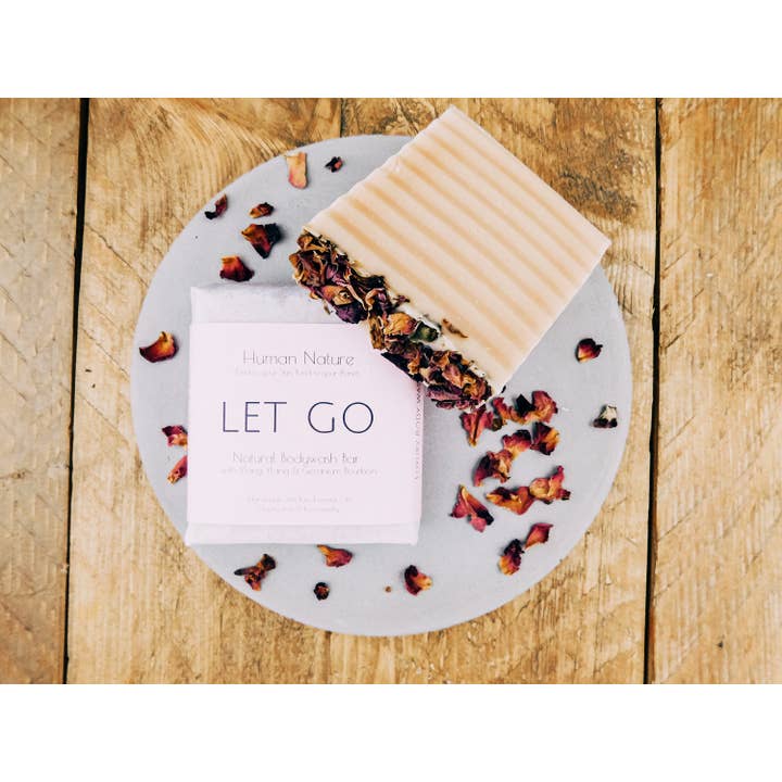 Let Go Organic Soap Bar With Ylang Ylang & Geranium Bourbon for wholesale by Human Nature Organics US
