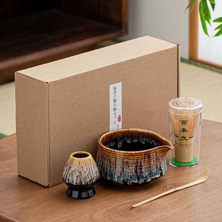 Biomatea - Vente Service à thé - Ensemble de démarrage traditionnel japonais pour Matcha – Édition de base | Bol à matcha en céramique avec fouet en bambou, support pour fouet et cuillère en bambou9