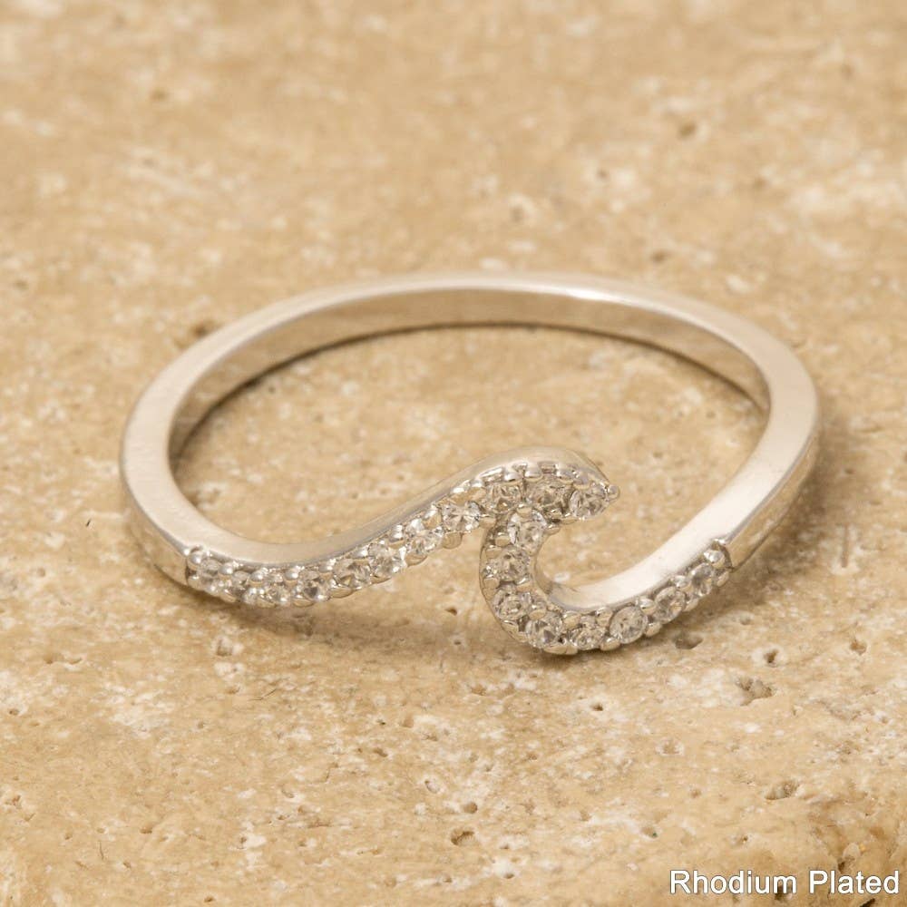 Anarchy Street - Wholesale Band/Stacked Ring - Gold Dipped Delicate Studded Wave Ring3