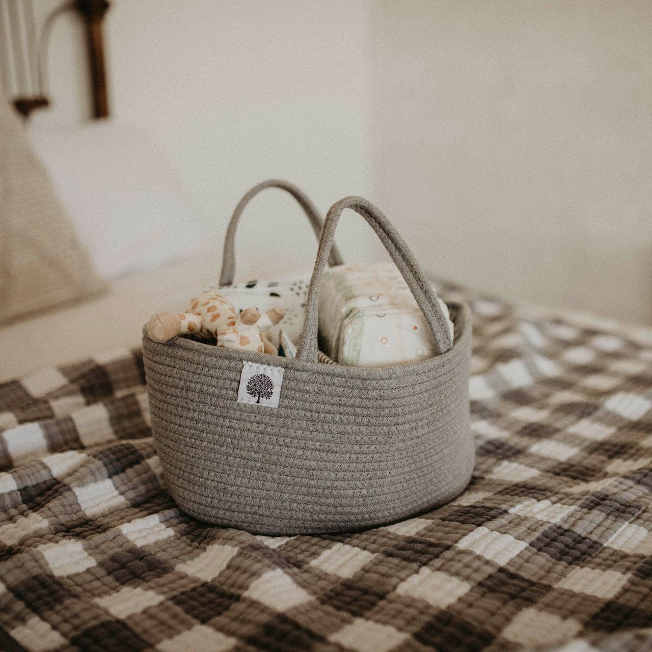 Parker Baby Co. - Venta al por mayor Organizador de pañales- Bebés - Carrito para pañales Rope, color gris2