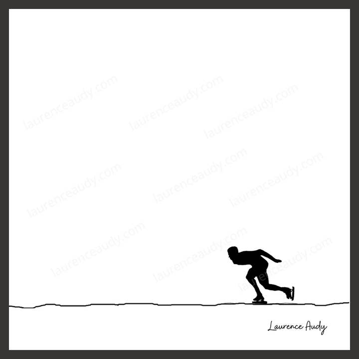 Display minimalist drawing Skating 01 for wholesale by LAURENCE AUDY CROQUIS