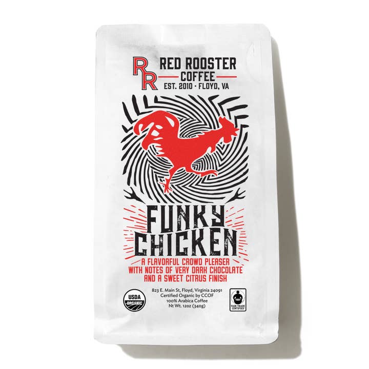 Organic Funky Chicken - Coffee Beans for wholesale by Red Rooster Coffee Roaster