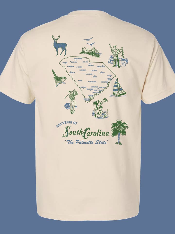Custom South Carolina Map T-Shirt for wholesale by 5801 Print House