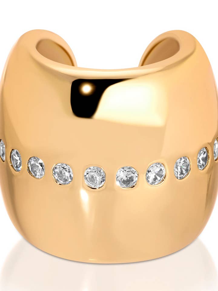 Center Crystal Line Chunky Ohrmanschette für den Großhandel von Ettika