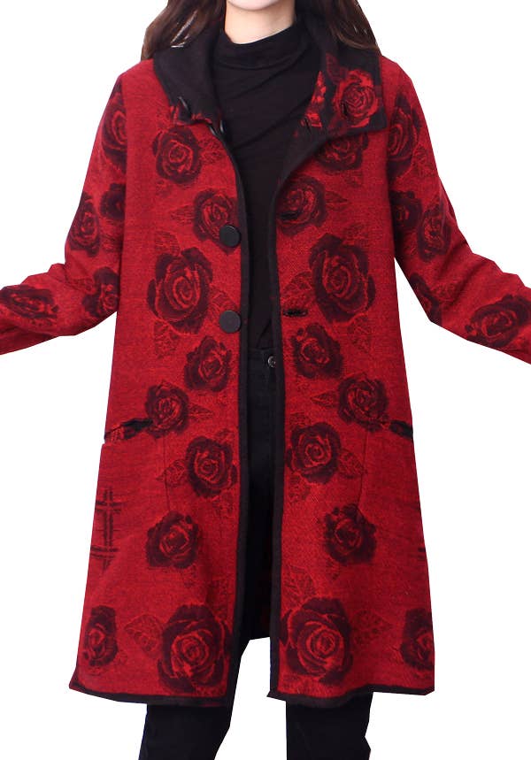 Winding River - Wholesale Coat - Women's - Red / Black Reversible Coat – Rose Collection1
