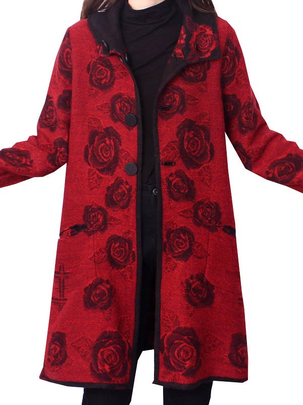 Winding River - Wholesale Coat - Women's - Red / Black Reversible Coat – Rose Collection1
