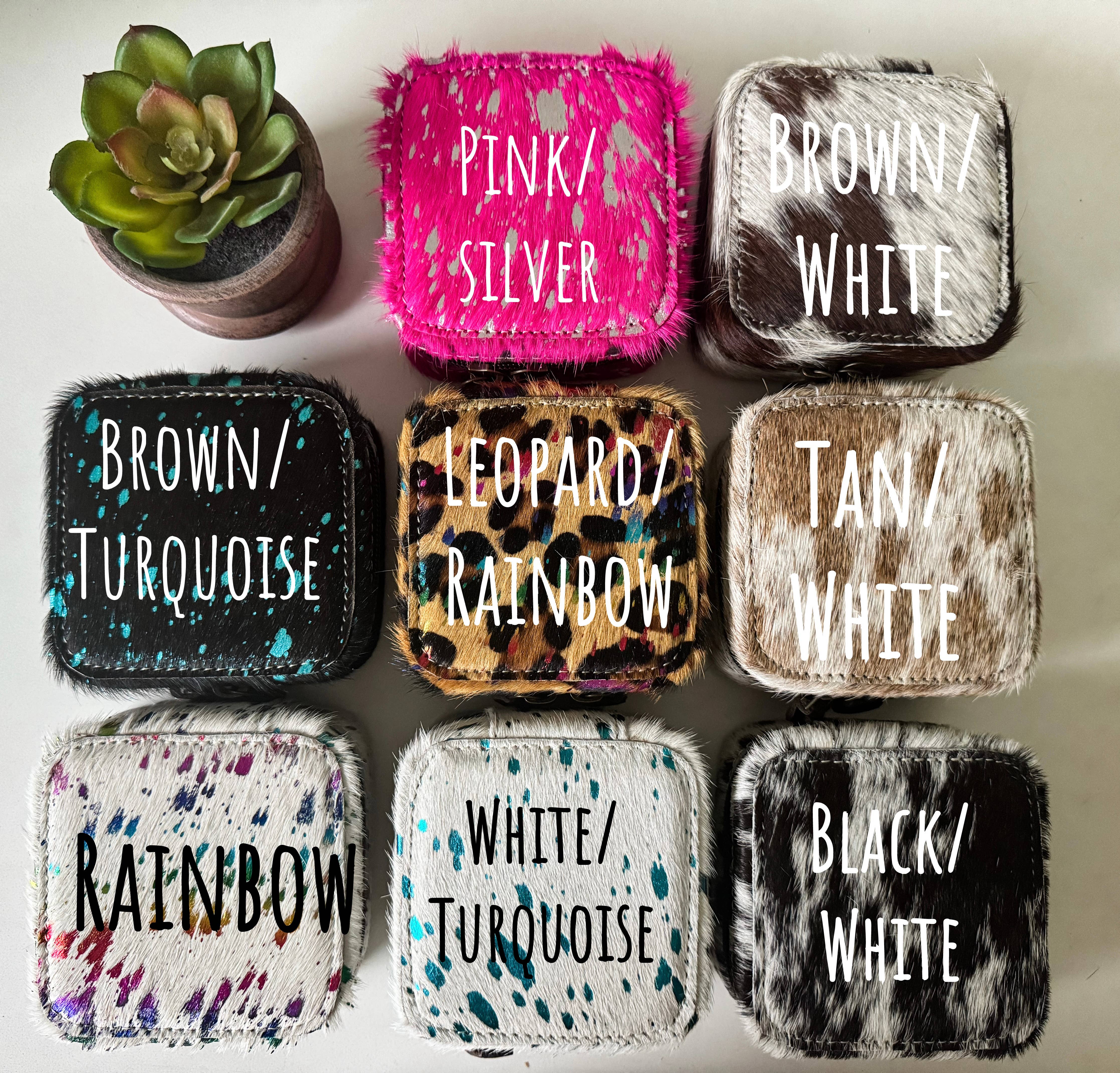 Boho Ranch Shop - Wholesale Jewelry Box/Organizer - MINI COWHIDE JEWELRY BOX Western - travel storage gifts1