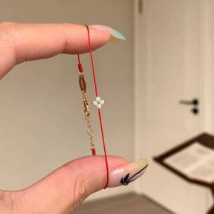 Perimade & Co. LLC - Wholesale Charm/Dangle Bracelet - Four Leaf Clover Pink Cord Bracelet in 925 Sterling Silver5