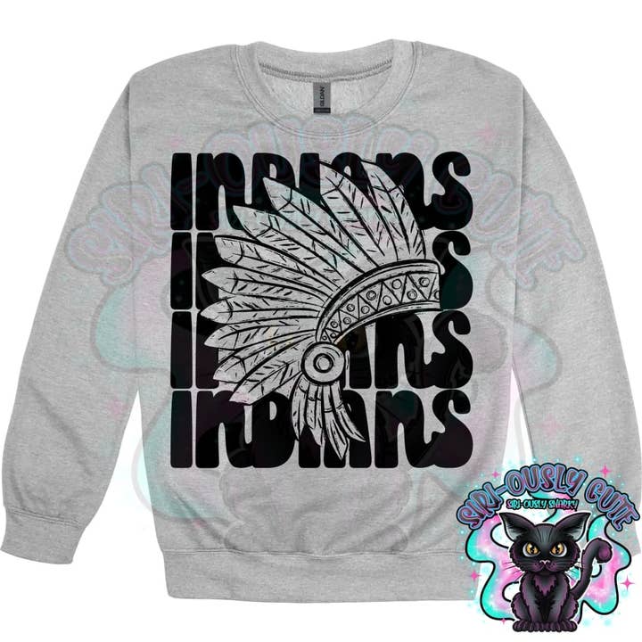 Siri-Ously Cute - Wholesale T-Shirt (Graphic) - Unisex - Stacked Mascots Indians