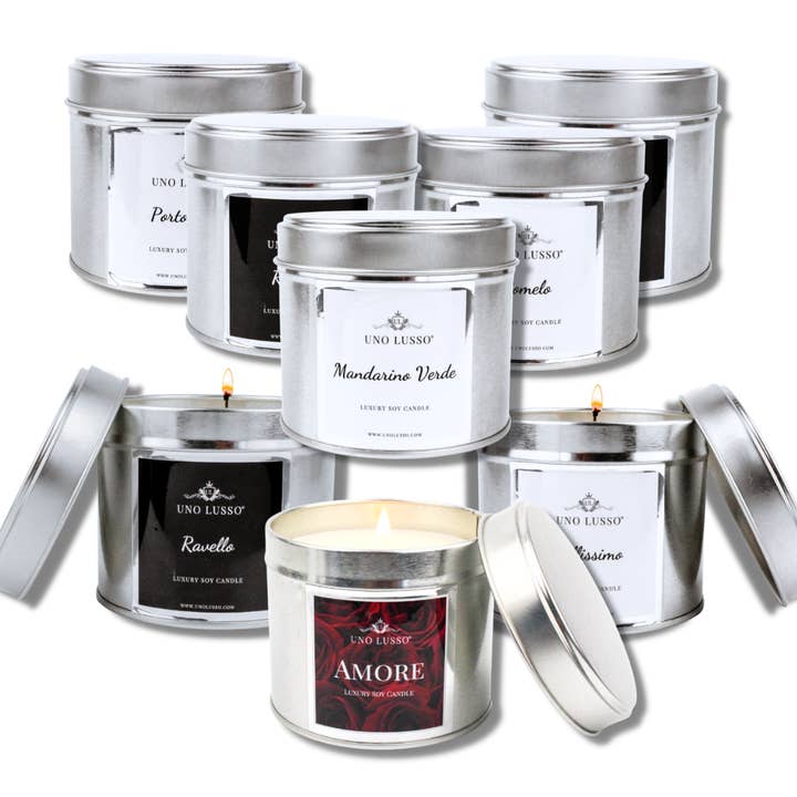 Candle Tin Bundle - Bundle of 26 for wholesale by Uno Lusso Ltd