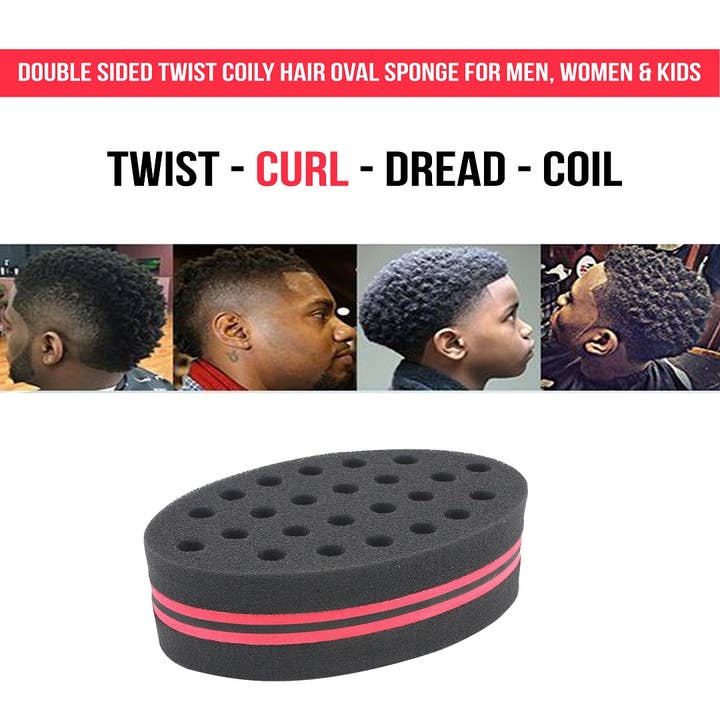 UB BRANDS INC - Wholesale Hair Brush/Comb - Double-Sided Twist Coily Hair Oval Sponge for Men & Women