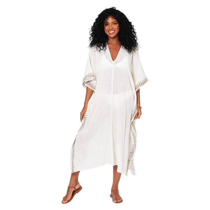 La Mano Boho - Wholesale Kaftan - Women's - KAFTAN SUMMER MID-LONG 3/4 SLEEVES MBKAF3000C