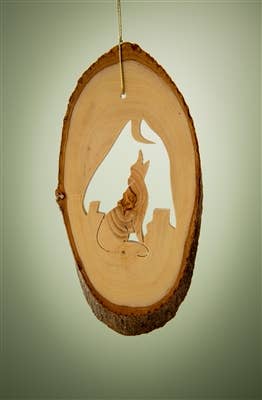 Earthwood - Vente Objets de décoration - Tranche d'écorce avec coyote et mesa - 4" à 6"1