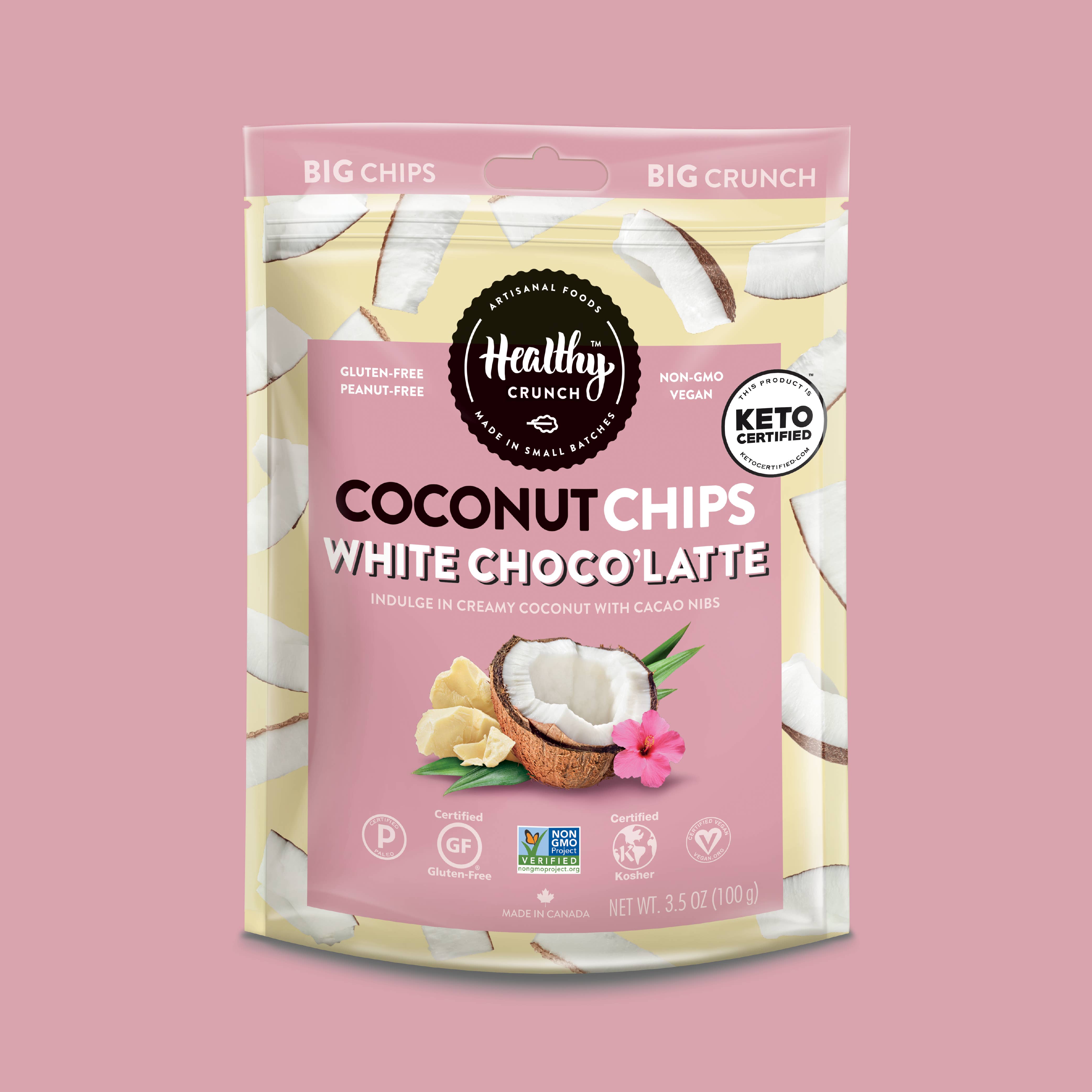 Healthy Crunch - Wholesale Chips - White Choco'Latte Coconut Chips
