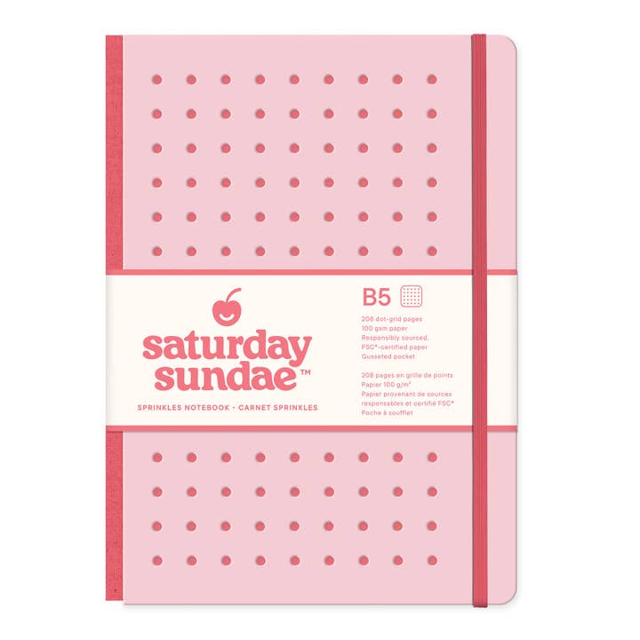 Bubble Gum B5 Sprinkles Notebook for wholesale by Saturday Sundae