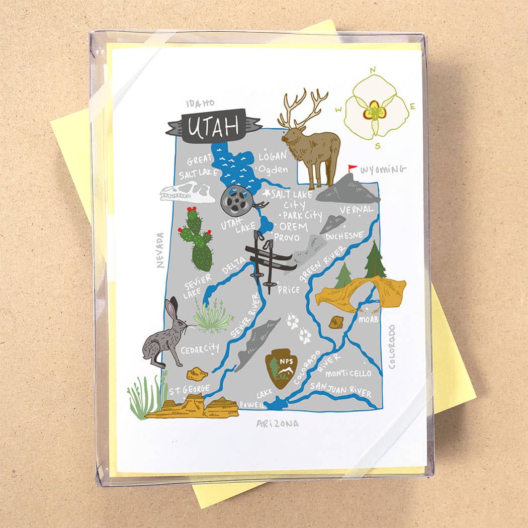 Allport Editions - Wholesale Briefpapier/indexkaartenset - Hallo USA Boxed Card-serie - ALLE 50 STATEN HIER!43