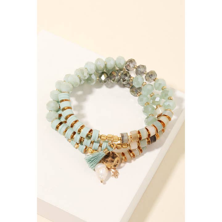 Anarchy Street - Wholesale Jewelry Set - Multi Charm Beaded Bracelet Set