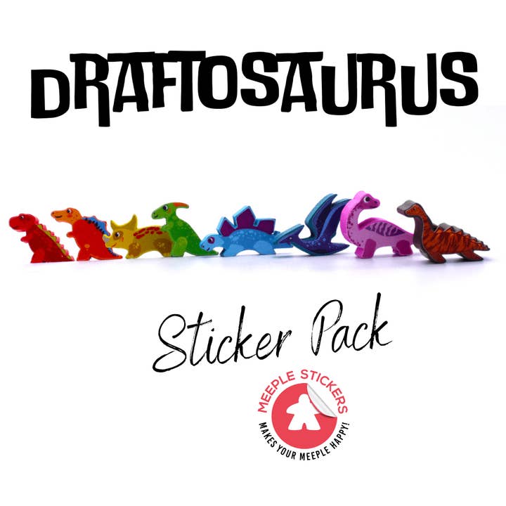 Draftosaurus + Marina + Aerial Sticker Set for wholesale by Meeple Stickers