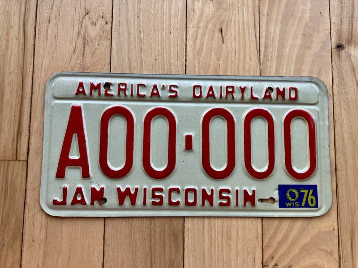 Amostra de Matrícula de Wisconsin de 1976 por atacado de RusticPlates