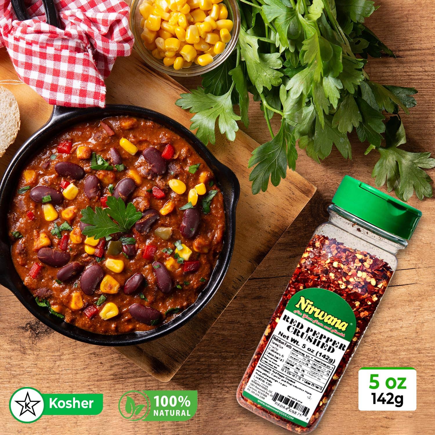 Kings Group Distribution - Wholesale Dried Spice - Nirwana Crushed Red Pepper Flakes – 5oz Jar3