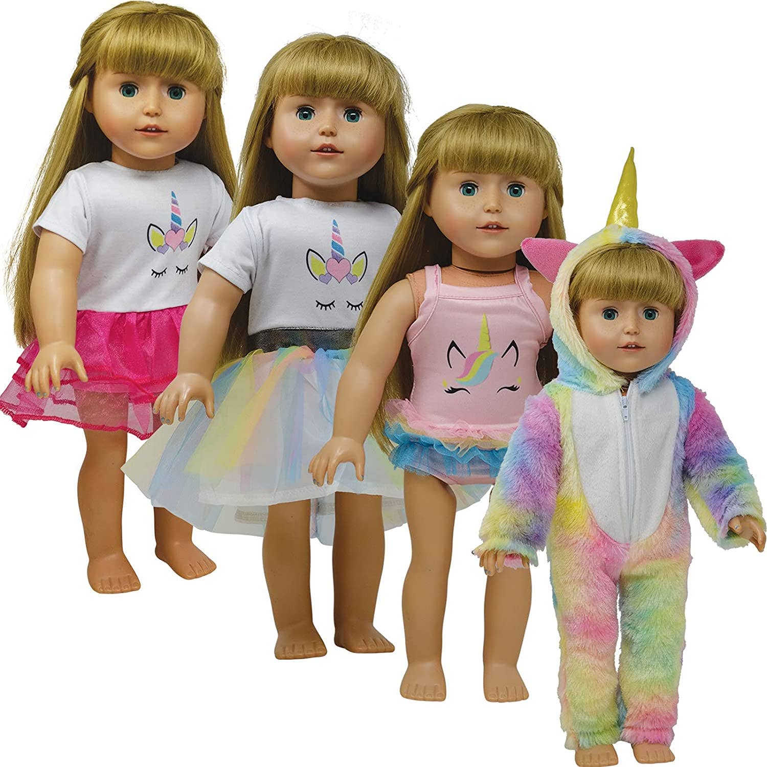 The New York Doll Collection - Wholesale Doll Clothing - Kids - 18 Inch Doll Unicorn Clothes Dresses and Pajamas Outfit Set6