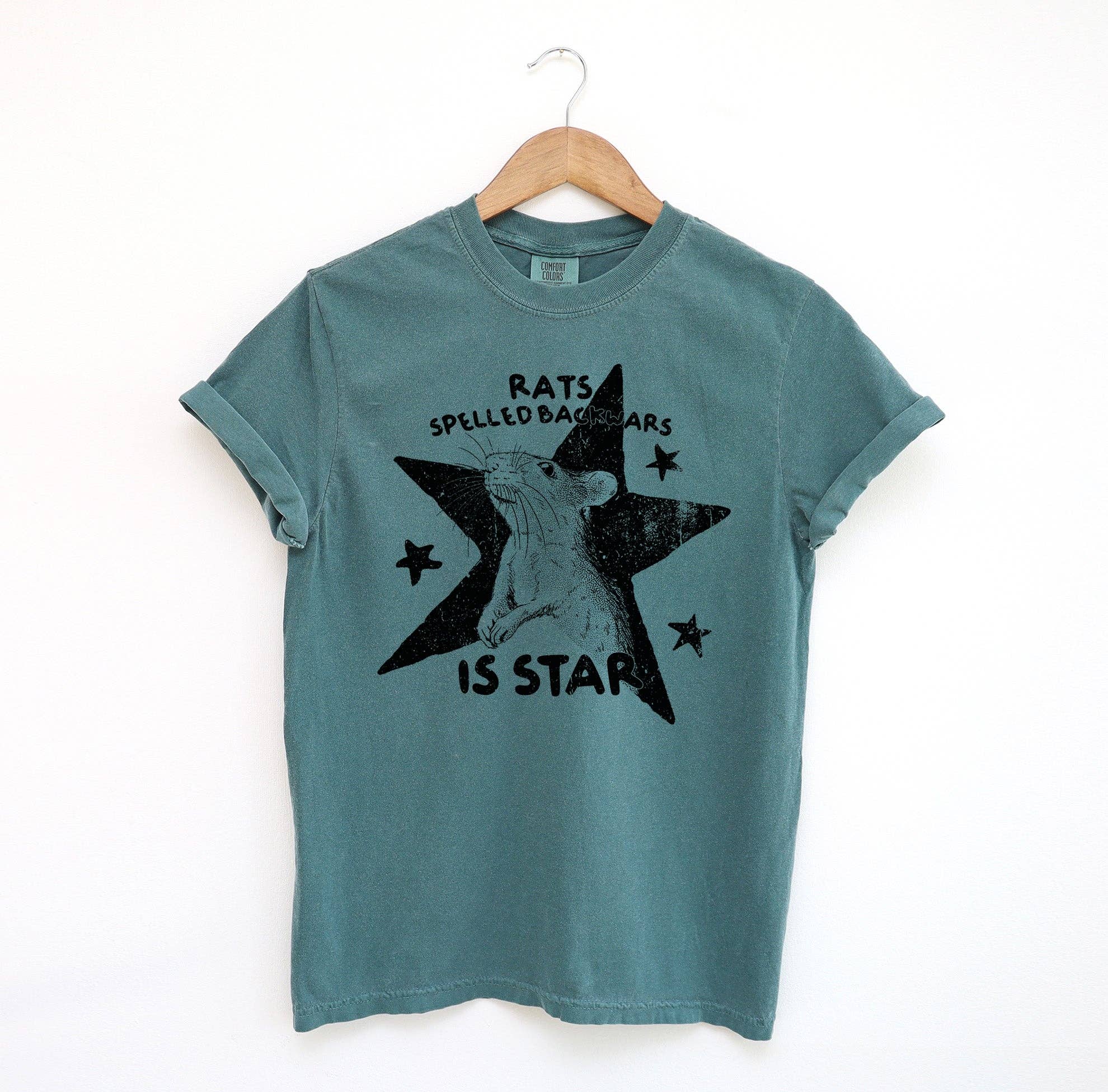 Blue Giraffe Inc - Wholesale Screen Printed T-Shirt - Women's - Rats Spelled Backwards is Star T-Shirt3