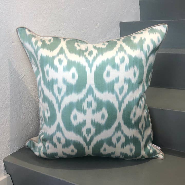 Silk Ikat Cushion Fresh Mint | Silk Ikat Pillow Fresh Mint for wholesale by Mila∞Miro by Emelie