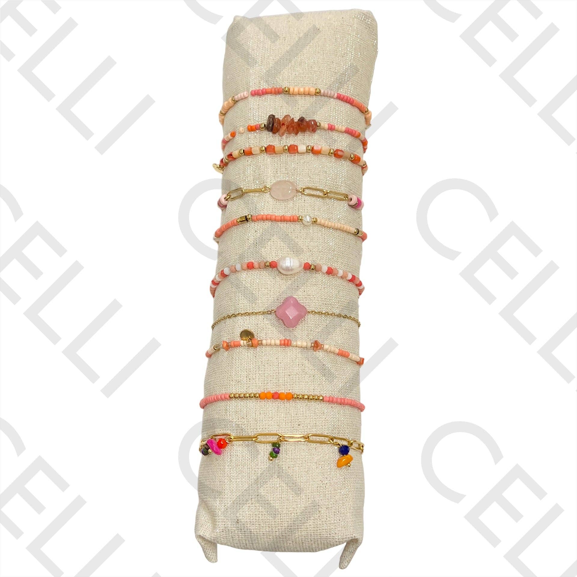 Celli Biju - Wholesale Jewelry Set - Set of Bracelets (10) - beads, natural stones, and steel4