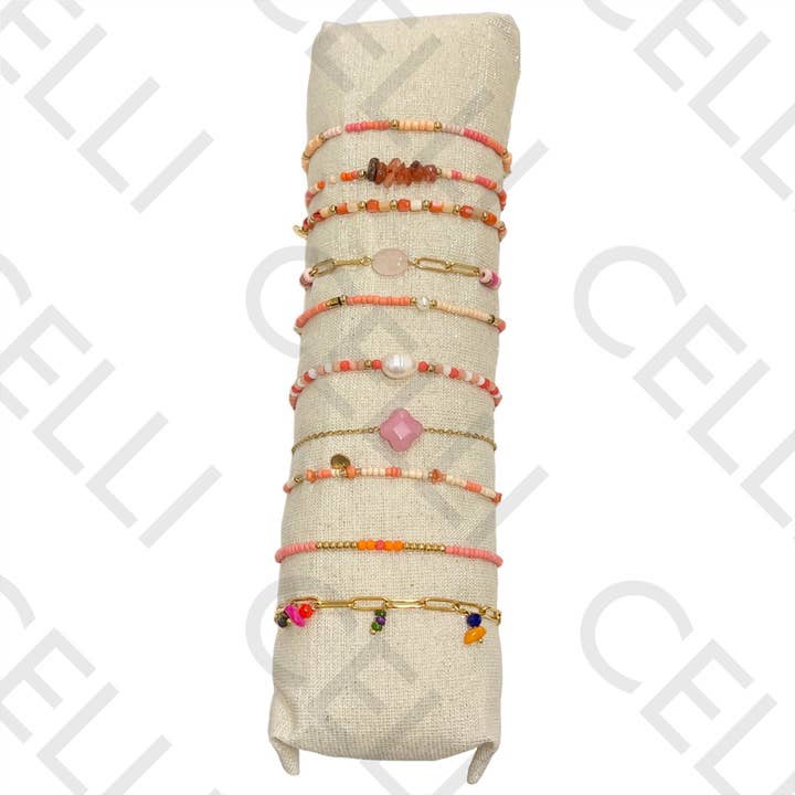 Celli Biju - Wholesale Jewelry Set - Set of Bracelets (10) - beads, natural stones, and steel4