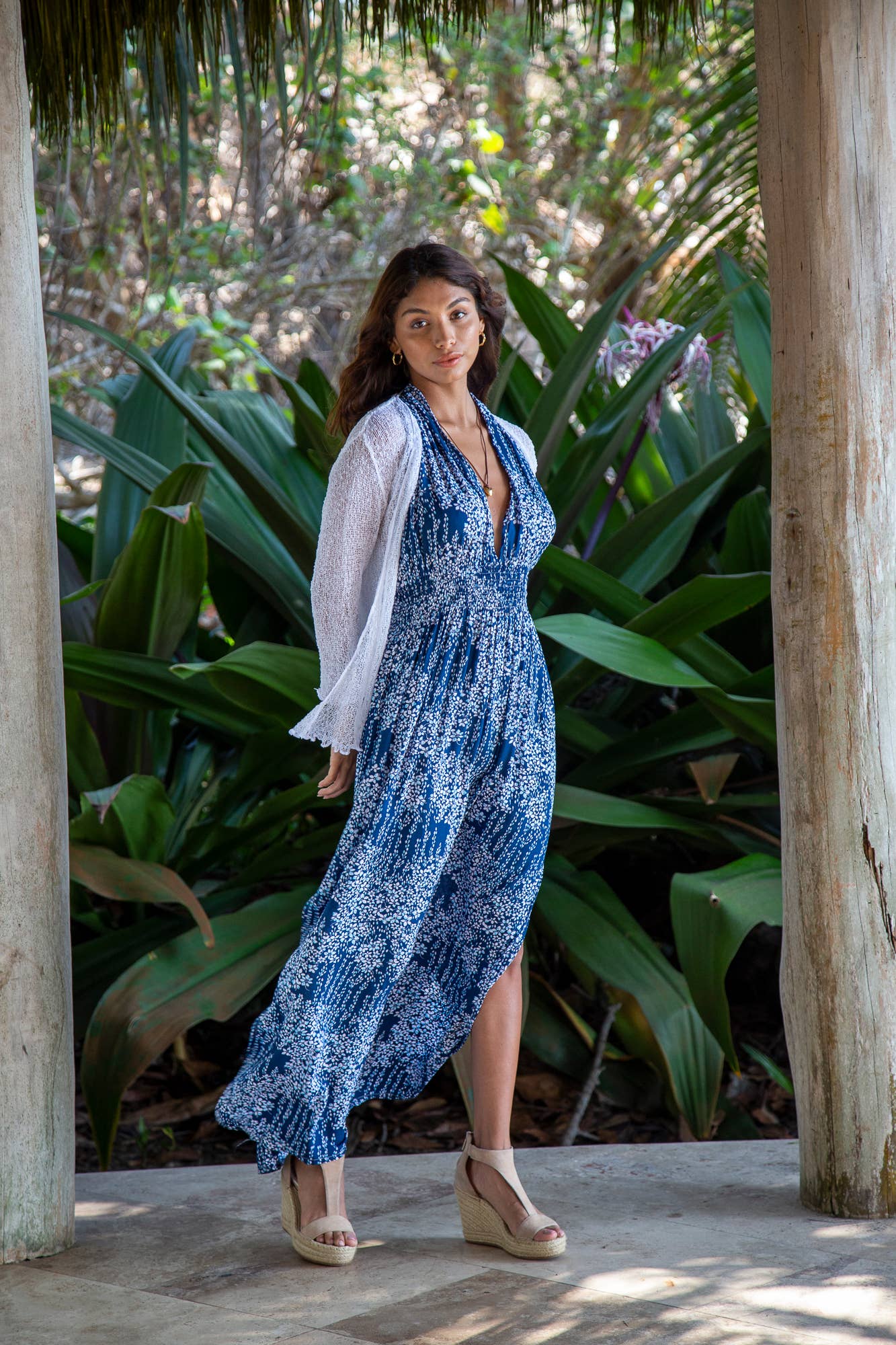 Bali Prema - Wholesale Cardigan - Women's - Summer Knit Sheer Cardigan Bolero Shrug Cover in White4