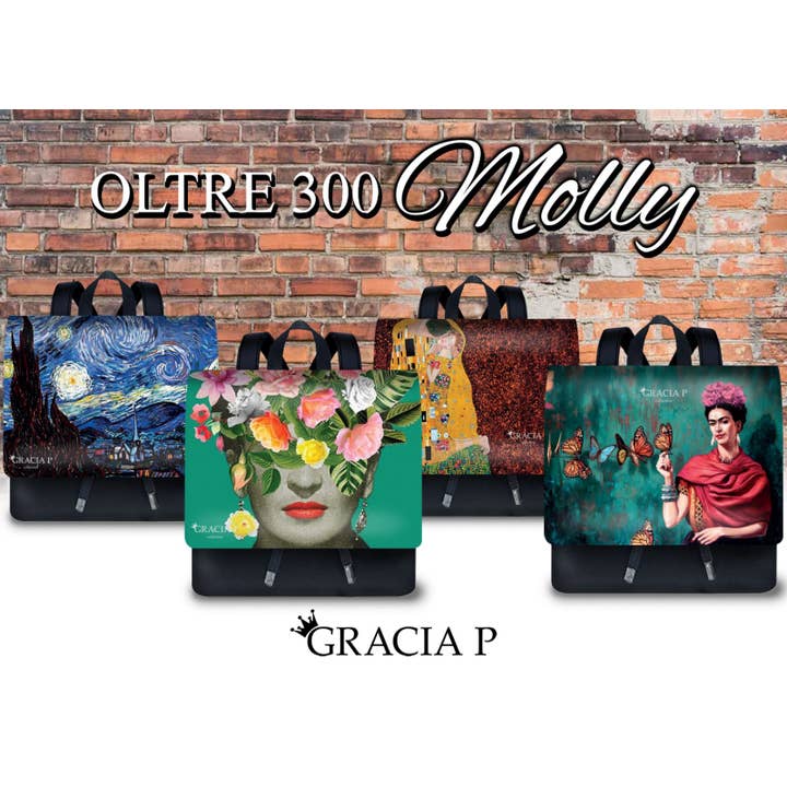 GLOBALSHOP SRL - Venta al por mayor Mochila - Mujer - Mochila Molly by Gracia P - Mochila italiana - Nombre Frida blanco4