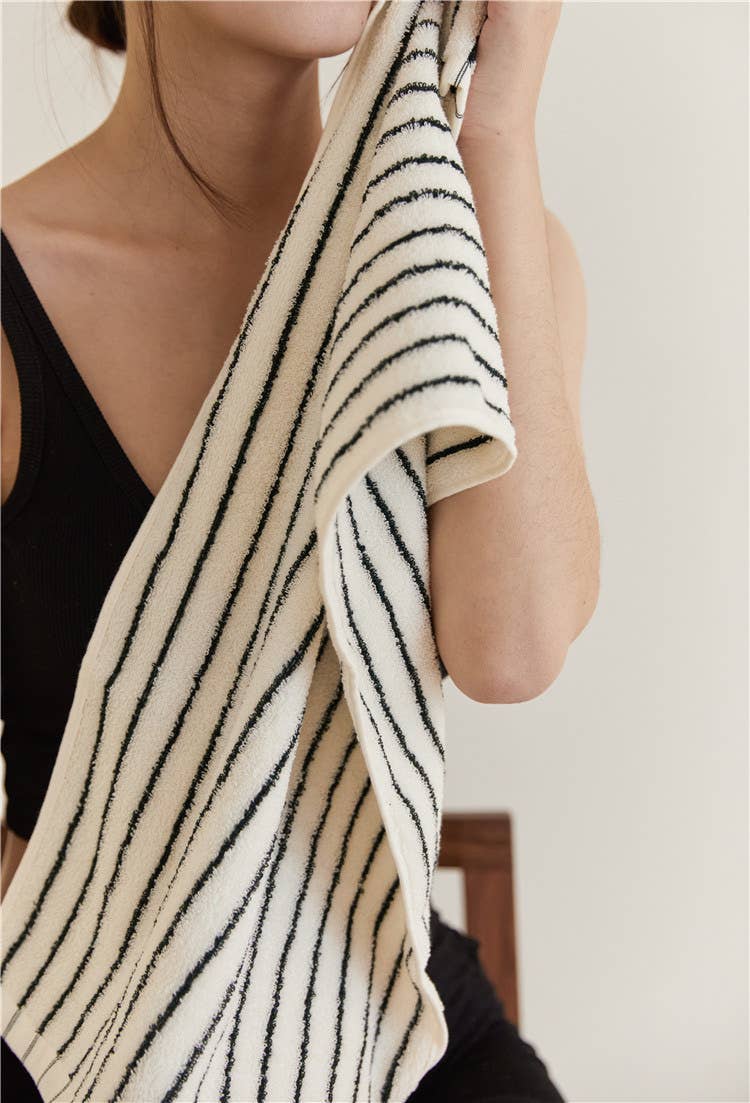 INSPECIAL HOME - Wholesale Bath Towel - Retro Style 100% Cotton Soft Absorbent Striped Bath Towel8