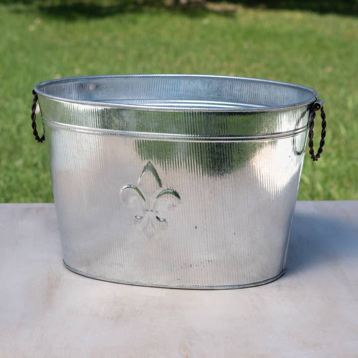 18" Ribbed Fleur de Lis Tub for wholesale by India Handicrafts Inc