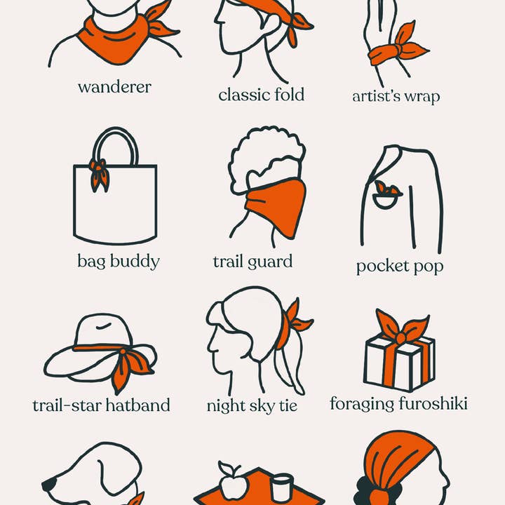 Acorn & Artisan - Wholesale Bandana - Unisex - Nature Bandana | Moth and Snake Illustration9