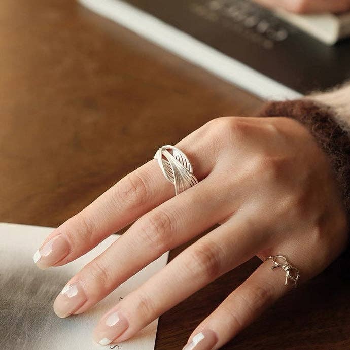 LanLivia - Vente Anneau/bague à empiler - Bagues en filet noué en argent sterling8