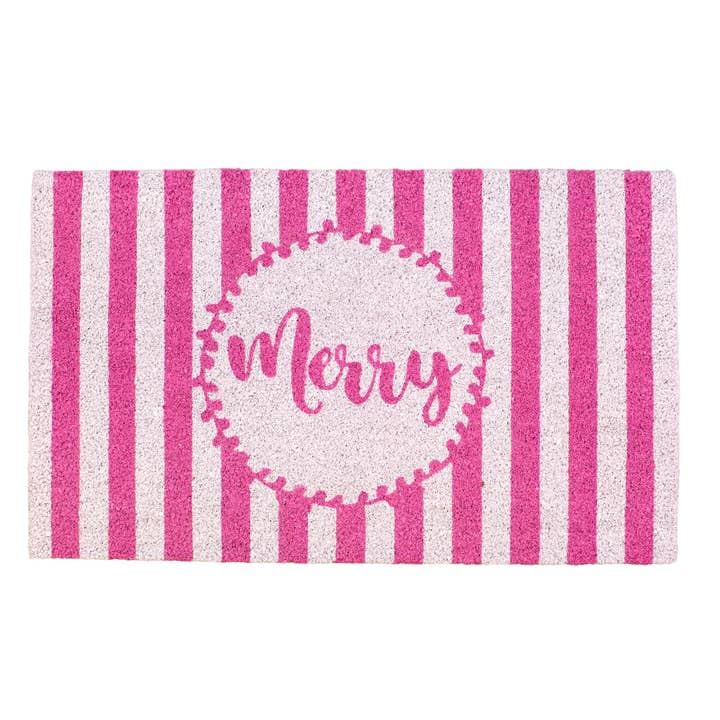 Merry Script Stripe Dörrmatta Rosa/Vit 18x30 för wholesale av The Royal Standard