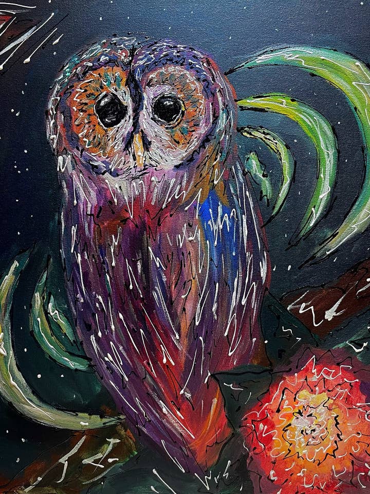Impression acrylique Night Owl pour la vente par Third Wolf Designs