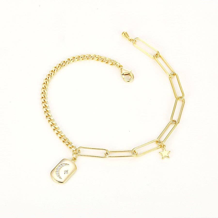 Harma – wholesale Charm/dangle bracelet – Divine Moon and Star Link Bracelet1