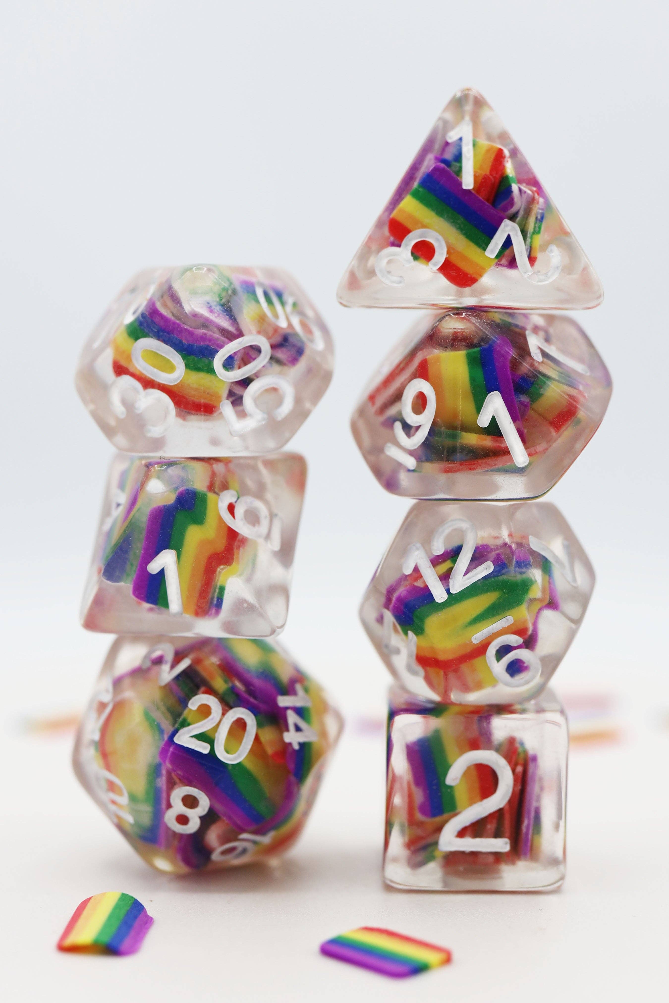 Foam Brain Games - Wholesale Dice - Rainbow Flag RPG Dice Set2