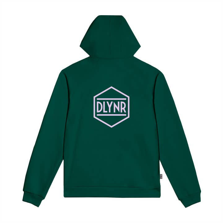 Logo Back Hoodie, Green. . . 70% Cotton 30% Polyester for wholesale by Dolly Noire