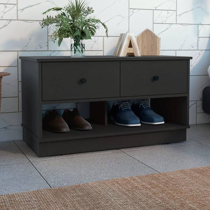 Hamilton Storage Bench, Two Open Shelves, Two Drawers for wholesale by TUHOME FURNITURE