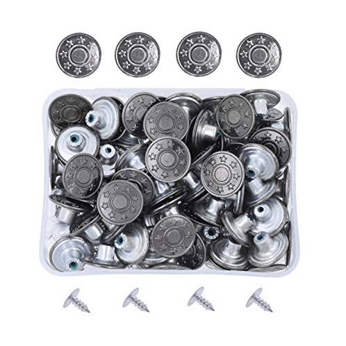 Mandala Crafts - Wholesale Craft Supplies - Jean Replacement Tack Button with Rivet Kit, 17mm, 80 Sets9