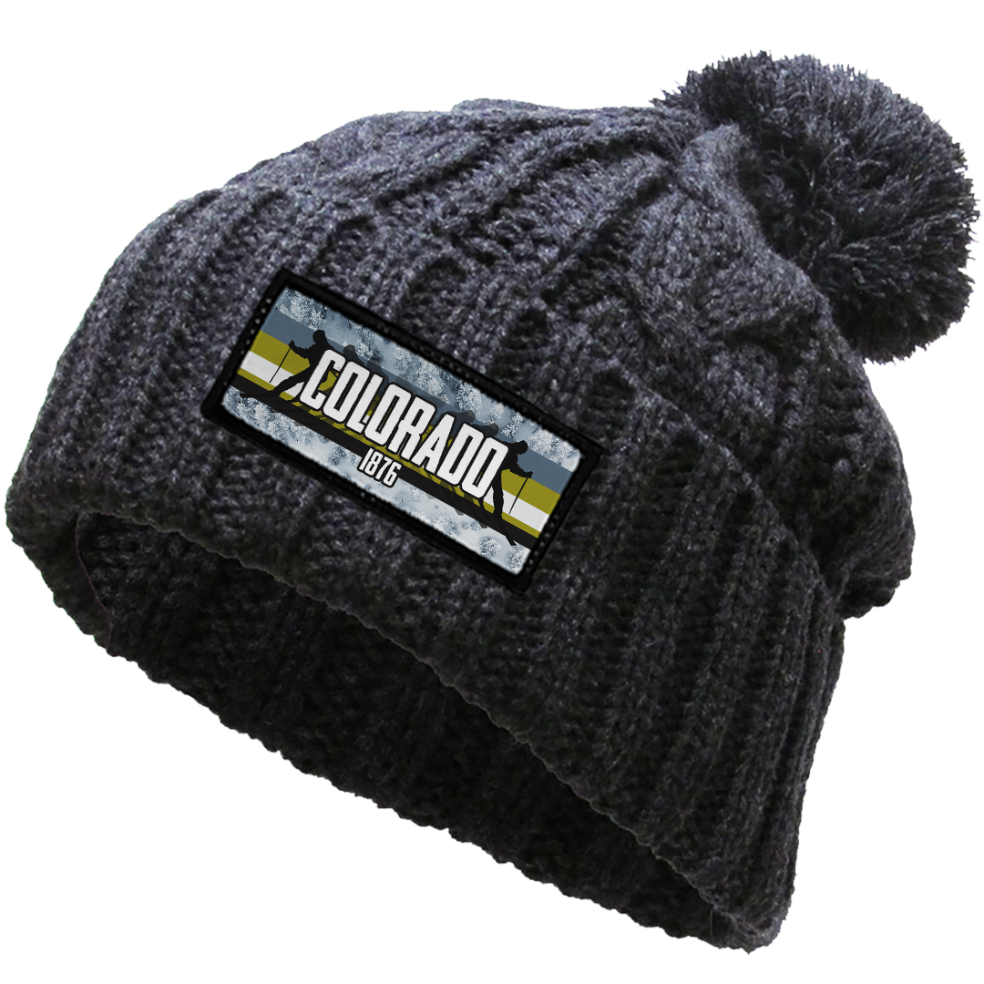 Stryder Gear – wholesale Mössa - Unisex – Colorado Skier Silhouette på en KBW510 mörkgrå mössa0