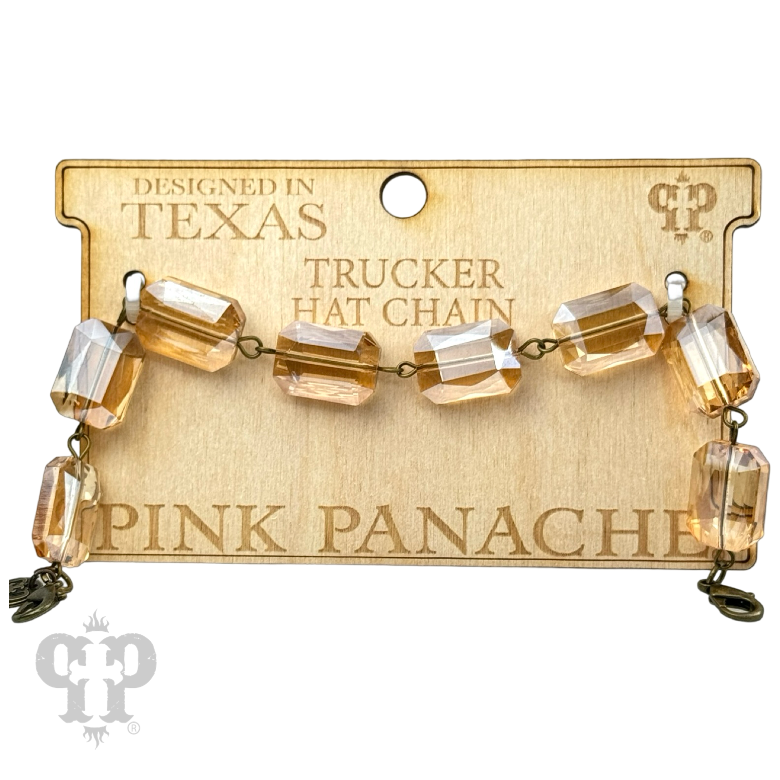 Pink Panache Brands - Wholesale Hat Accessory - Women's - Trucker hat rectangle crystal bead chain0