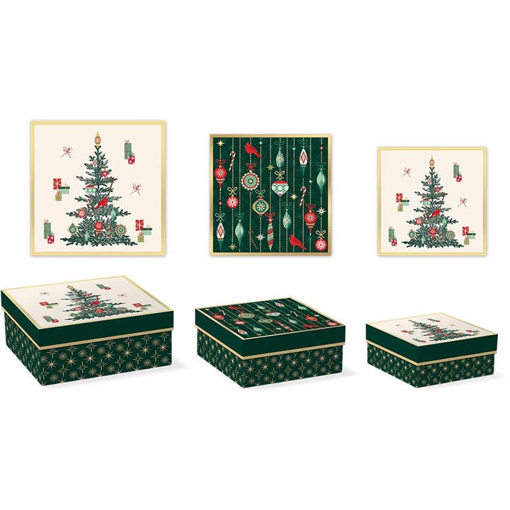 Decorative Box Vintage Christmas for wholesale by Punch Studio